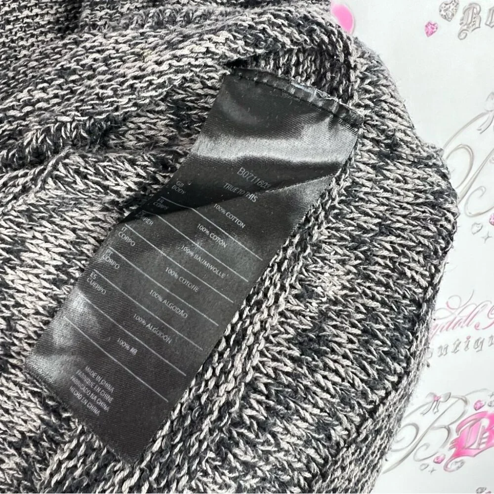 Volcom sweater knit crochet heathered grey black Charcoal Women's Sweater